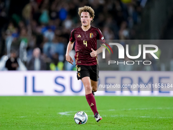 Wout Faes of Belgium during the UEFA Nations League 2024/25 League A Group A2 match between Italy and Belgium at Stadio Olimpico on October...