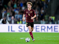 Wout Faes of Belgium during the UEFA Nations League 2024/25 League A Group A2 match between Italy and Belgium at Stadio Olimpico on October...