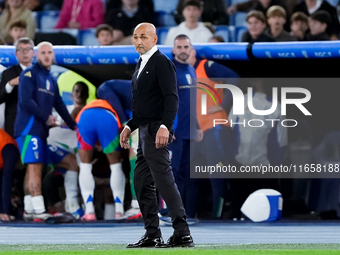 Luciano Spalletti head coach of Italy looks on during the UEFA Nations League 2024/25 League A Group A2 match between Italy and Belgium at S...