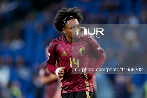 Malick Fofana of Belgium looks on during the UEFA Nations League 2024/25 League A Group A2 match between Italy and Belgium at Stadio Olimpic...