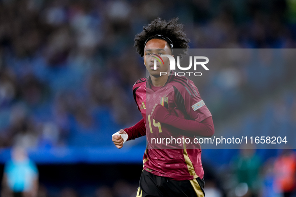 Malick Fofana of Belgium looks on during the UEFA Nations League 2024/25 League A Group A2 match between Italy and Belgium at Stadio Olimpic...