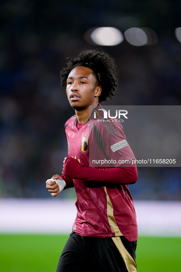 Malick Fofana of Belgium looks on during the UEFA Nations League 2024/25 League A Group A2 match between Italy and Belgium at Stadio Olimpic...