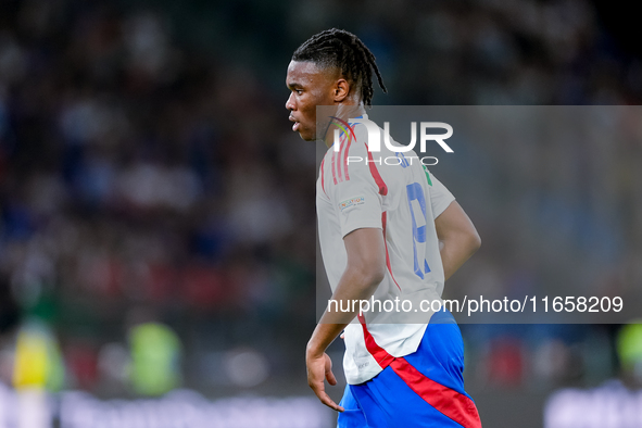 Destiny Udogie of Italy looks on during the UEFA Nations League 2024/25 League A Group A2 match between Italy and Belgium at Stadio Olimpico...