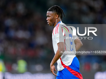 Destiny Udogie of Italy looks on during the UEFA Nations League 2024/25 League A Group A2 match between Italy and Belgium at Stadio Olimpico...