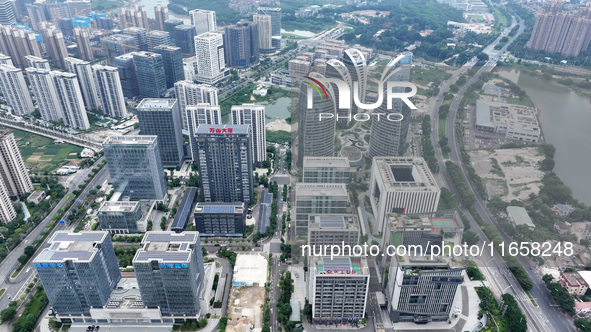 An aerial photo shows the Fuzhou High-tech Industrial Development Zone in Fuzhou, China, on October 12, 2024. 