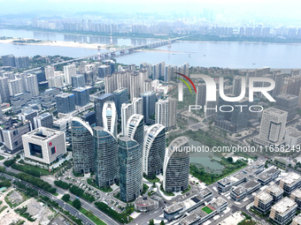 An aerial photo shows the Fuzhou High-tech Industrial Development Zone in Fuzhou, China, on October 12, 2024. (