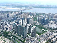 An aerial photo shows the Fuzhou High-tech Industrial Development Zone in Fuzhou, China, on October 12, 2024. (