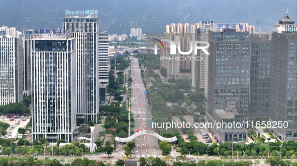 An aerial photo shows the Fuzhou High-tech Industrial Development Zone in Fuzhou, China, on October 12, 2024. 