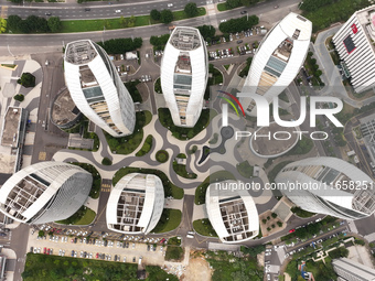 An aerial photo shows the Fuzhou High-tech Industrial Development Zone in Fuzhou, China, on October 12, 2024. (