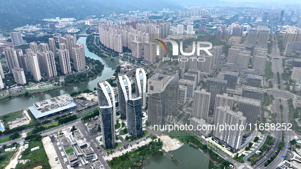 An aerial photo shows the Fuzhou High-tech Industrial Development Zone in Fuzhou, China, on October 12, 2024. 