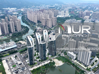 An aerial photo shows the Fuzhou High-tech Industrial Development Zone in Fuzhou, China, on October 12, 2024. (