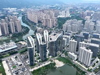 An aerial photo shows the Fuzhou High-tech Industrial Development Zone in Fuzhou, China, on October 12, 2024. (