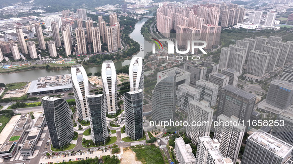 An aerial photo shows the Fuzhou High-tech Industrial Development Zone in Fuzhou, China, on October 12, 2024. 