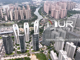 An aerial photo shows the Fuzhou High-tech Industrial Development Zone in Fuzhou, China, on October 12, 2024. (