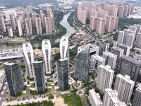 An aerial photo shows the Fuzhou High-tech Industrial Development Zone in Fuzhou, China, on October 12, 2024. (