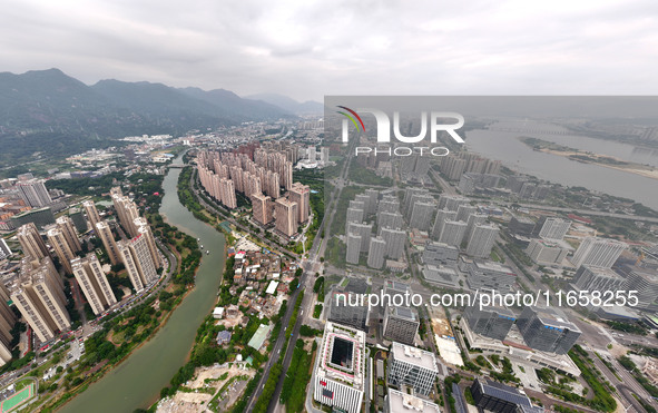 An aerial photo shows the Fuzhou High-tech Industrial Development Zone in Fuzhou, China, on October 12, 2024. 