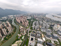 An aerial photo shows the Fuzhou High-tech Industrial Development Zone in Fuzhou, China, on October 12, 2024. (