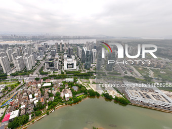 An aerial photo shows the Fuzhou High-tech Industrial Development Zone in Fuzhou, China, on October 12, 2024. (