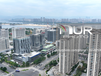 An aerial photo shows the Fuzhou High-tech Industrial Development Zone in Fuzhou, China, on October 12, 2024. (