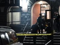 An unidentified man is shot and is in critical condition in the Harlem section of Manhattan, New York, United States, on October 12, 2024. A...