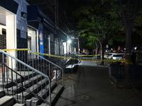 An unidentified man is shot and is in critical condition in the Harlem section of Manhattan, New York, United States, on October 12, 2024. A...