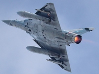 A Mirage 2000 611 aircraft of the French Air Force participates in the Tactical Leadership Programme in Albacete, Spain, on September 24, 20...