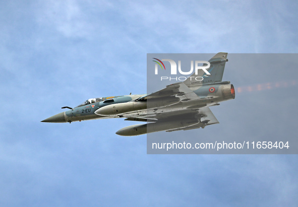 A Mirage 2000-5F aircraft of the French Air Force participates in the Tactical Leadership Programme in Albacete, Spain, on September 24, 202...