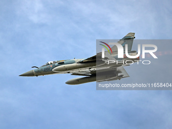 A Mirage 2000-5F aircraft of the French Air Force participates in the Tactical Leadership Programme in Albacete, Spain, on September 24, 202...