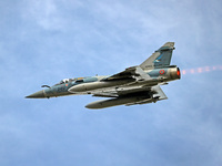 A Mirage 2000-5F aircraft of the French Air Force participates in the Tactical Leadership Programme in Albacete, Spain, on September 24, 202...