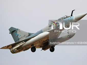 A Mirage 2000 aircraft of the French Air Force participates in the Tactical Leadership Programme in Albacete, Spain, on September 24, 2024....