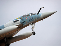 A Mirage 2000 aircraft of the French Air Force participates in the Tactical Leadership Programme in Albacete, Spain, on September 24, 2024....