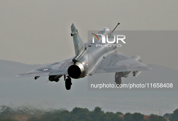 A Mirage 2000-5F aircraft of the French Air Force participates in the Tactical Leadership Programme in Albacete, Spain, on September 24, 202...