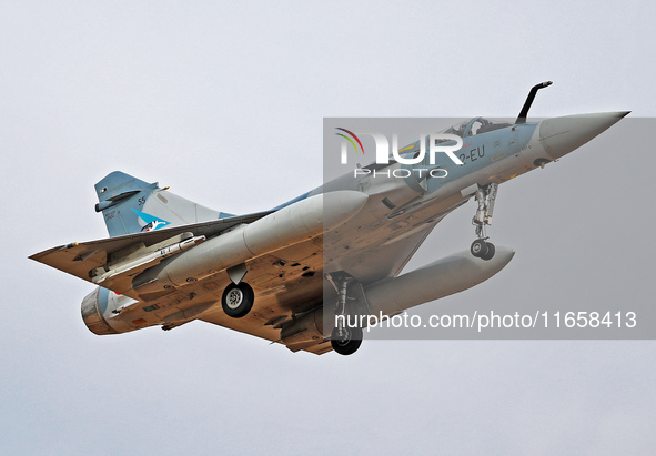 A Mirage 2000-5F aircraft of the French Air Force participates in the Tactical Leadership Programme in Albacete, Spain, on September 24, 202...