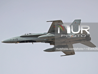 McDonnell Douglas F/A-18A Hornet aircraft of the Spain Air Force participate in the Tactical Leadership Programme in Albacete, Spain, on Sep...