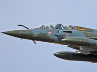 A Mirage 2000 611 aircraft of the French Air Force participates in the Tactical Leadership Programme in Albacete, Spain, on September 24, 20...