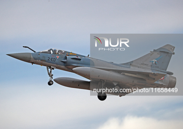 A Mirage 2000-5F aircraft of the French Air Force participates in the Tactical Leadership Programme in Albacete, Spain, on September 24, 202...