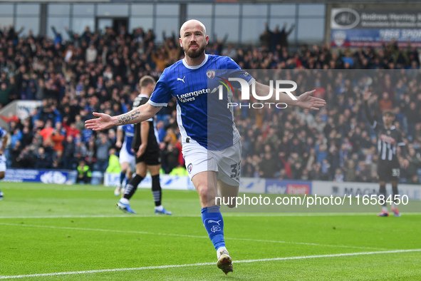 Paddy Madden of Chesterfield celebrates after scoring a goal to make it 1-0 during the Sky Bet League 2 match between Chesterfield and Notts...