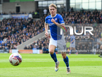 James Berry-McNally of Chesterfield is in action during the Sky Bet League 2 match between Chesterfield and Notts County at the SMH Group St...