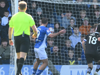 Will Grigg of Chesterfield heads in a second goal to make it 2-1 during the Sky Bet League 2 match between Chesterfield and Notts County at...