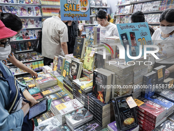 Visitors check books on display during the Book Expo Thailand 2024 in Bangkok, Thailand, on October 12, 2024. The Book Expo Thailand 2024 ta...