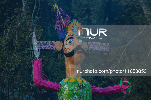 An effigy of the mythic demon king Ravana is pictured on the occasion of the Hindu festival of Dussehra, which marks the triumph of good ove...