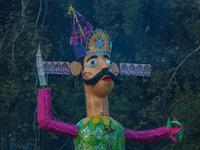 An effigy of the mythic demon king Ravana is pictured on the occasion of the Hindu festival of Dussehra, which marks the triumph of good ove...