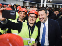 Matteo Salvini attends the inauguration during the opening of the entire section of the Metropolitana M4 Blu Line from San Cristoforo to Lin...