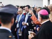 Matteo Salvini attends the inauguration during the opening of the entire section of the Metropolitana M4 Blu Line from San Cristoforo to Lin...