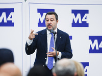 Matteo Salvini attends the inauguration during the opening of the entire section of the Metropolitana M4 Blu Line from San Cristoforo to Lin...