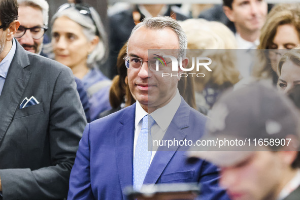 Christos Staikouras attends the inauguration during the opening of the entire section of the Metropolitana M4 Blu Line from San Cristoforo t...