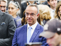 Christos Staikouras attends the inauguration during the opening of the entire section of the Metropolitana M4 Blu Line from San Cristoforo t...