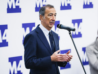 Giuseppe Sala attends the inauguration during the opening of the entire section of the Metropolitana M4 Blu Line from San Cristoforo to Lina...