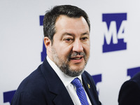 Matteo Salvini attends the inauguration during the opening of the entire section of the Metropolitana M4 Blu Line from San Cristoforo to Lin...