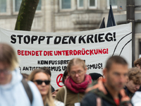 A thousand people take part in the big protest against the Israel attack on Gaza and Lebanon in Cologne, Germany, on October 12, 2024. (